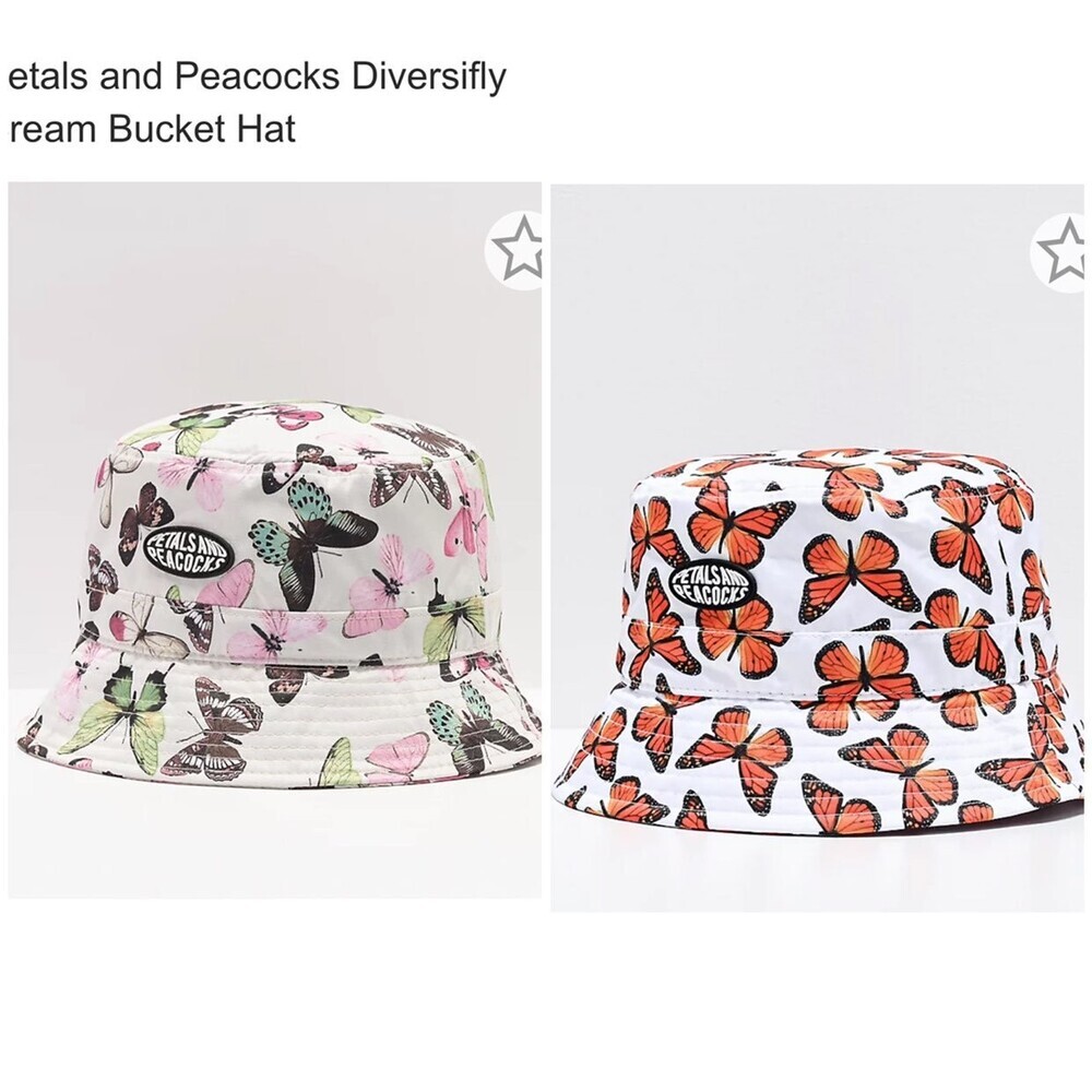 TWO Petals and Peacocks Bucket Hats